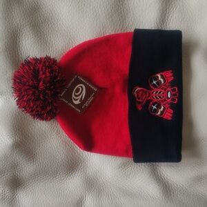 'Power Eagle' Indigenous design by Gene Suyu Pom Pom Toque Beanie Hat